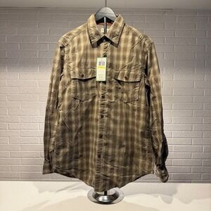 Dockers‎ Outdoor Tops Mens Medium Plaid Shirt Organic Cotton Button Down